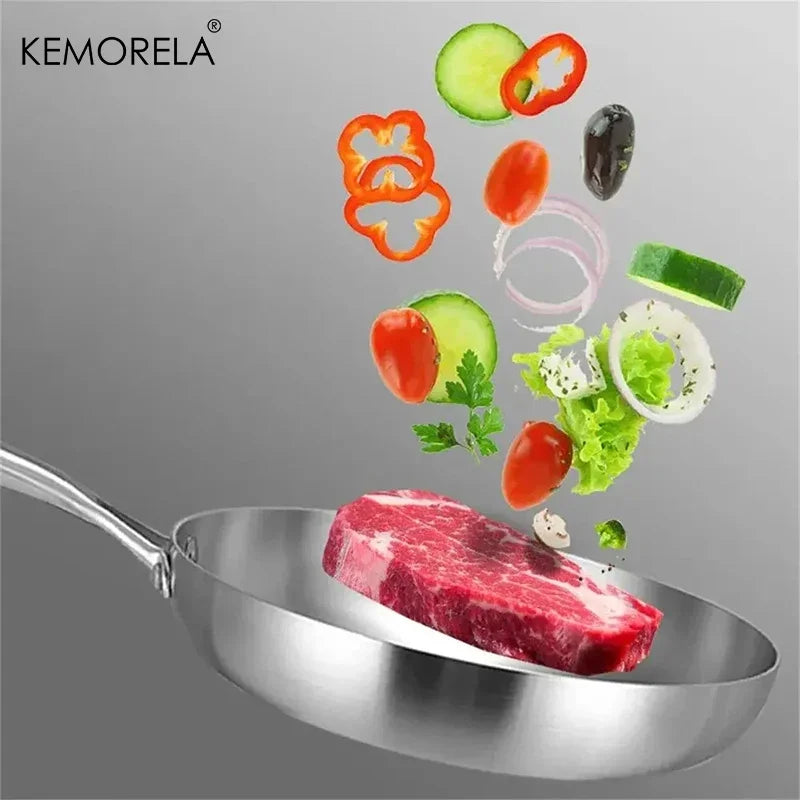 🍳 3-Piece Stainless Steel Frying Pan Set – Non-Stick & Eco-Friendly