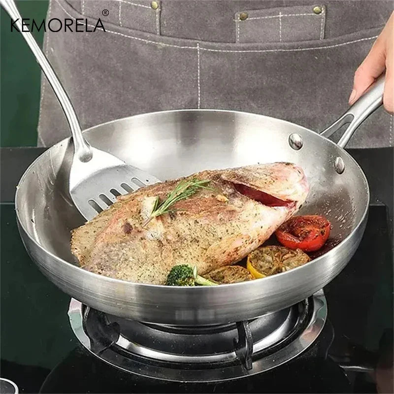 🍳 3-Piece Stainless Steel Frying Pan Set – Non-Stick & Eco-Friendly