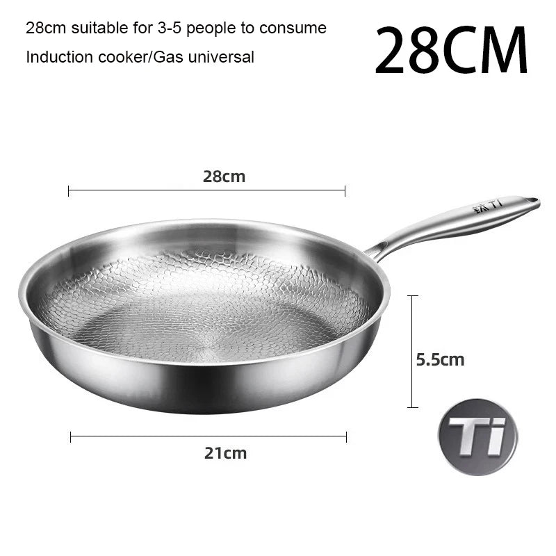 🍲 German Titanium Frying Pan – Non-Stick Fish Scale Hammer Design