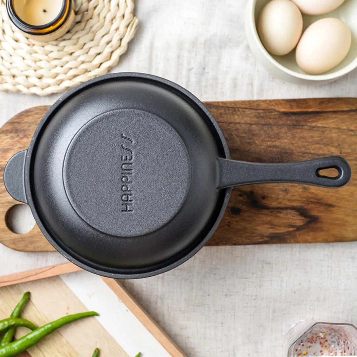 🍖 Cast Iron Skillet & Pot Set with Lid – BBQ, Steak, Grill & Stew Pan for Indoor/Outdoor Cooking