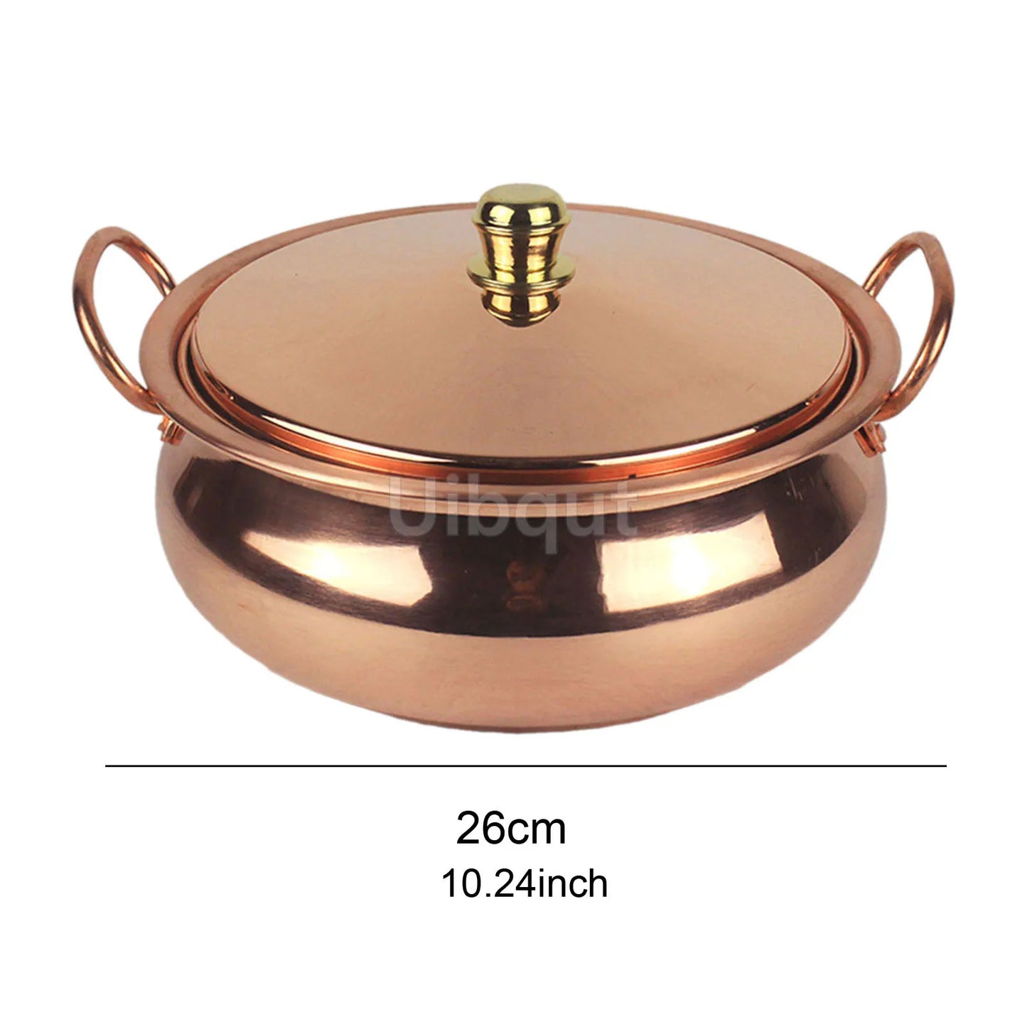 🥘 Handmade Pure Copper Pot with Lid – Binaural Cooking Pot