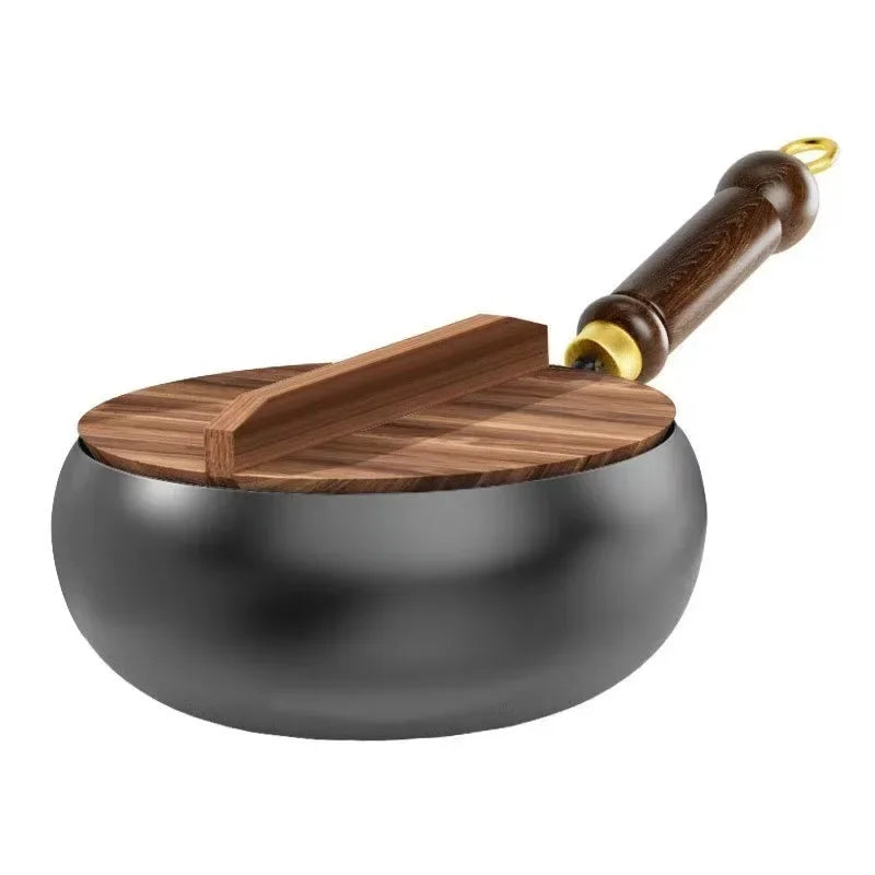 🥘 Handmade Forged Cast Iron Non-Stick Pan – Stir Fry & Stew Pot