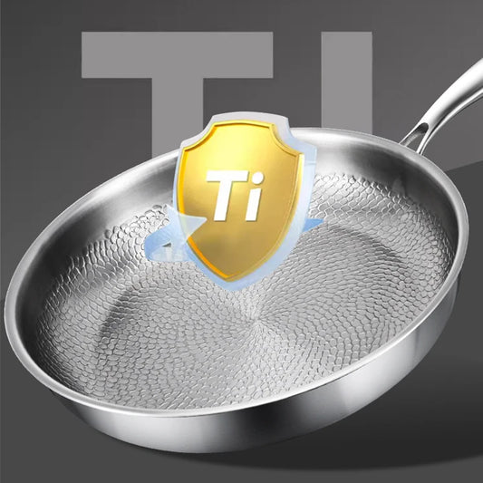 🍲 German Titanium Frying Pan – Non-Stick Fish Scale Hammer Design