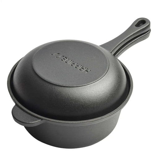 🍖 Cast Iron Skillet & Pot Set with Lid – BBQ, Steak, Grill & Stew Pan for Indoor/Outdoor Cooking