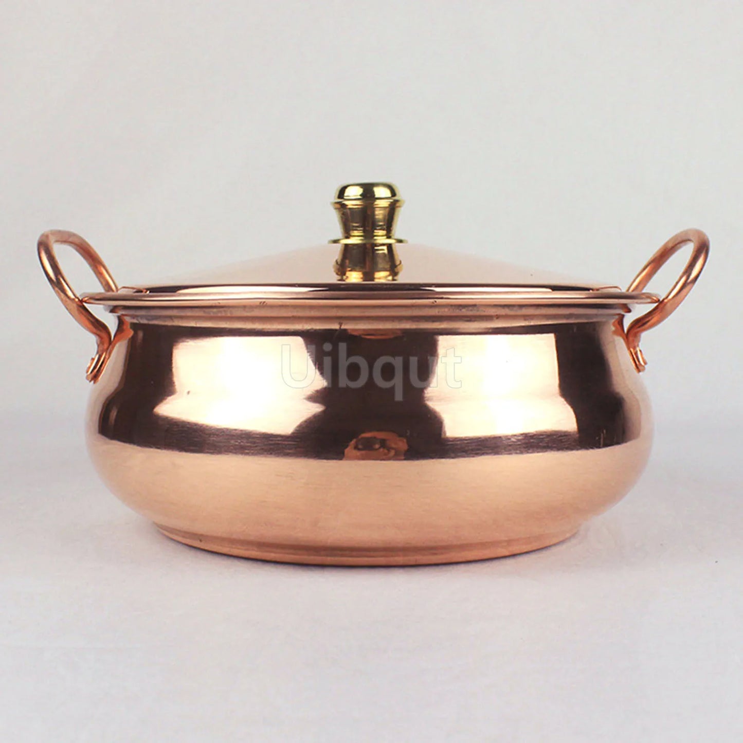 🥘 Handmade Pure Copper Pot with Lid – Binaural Cooking Pot