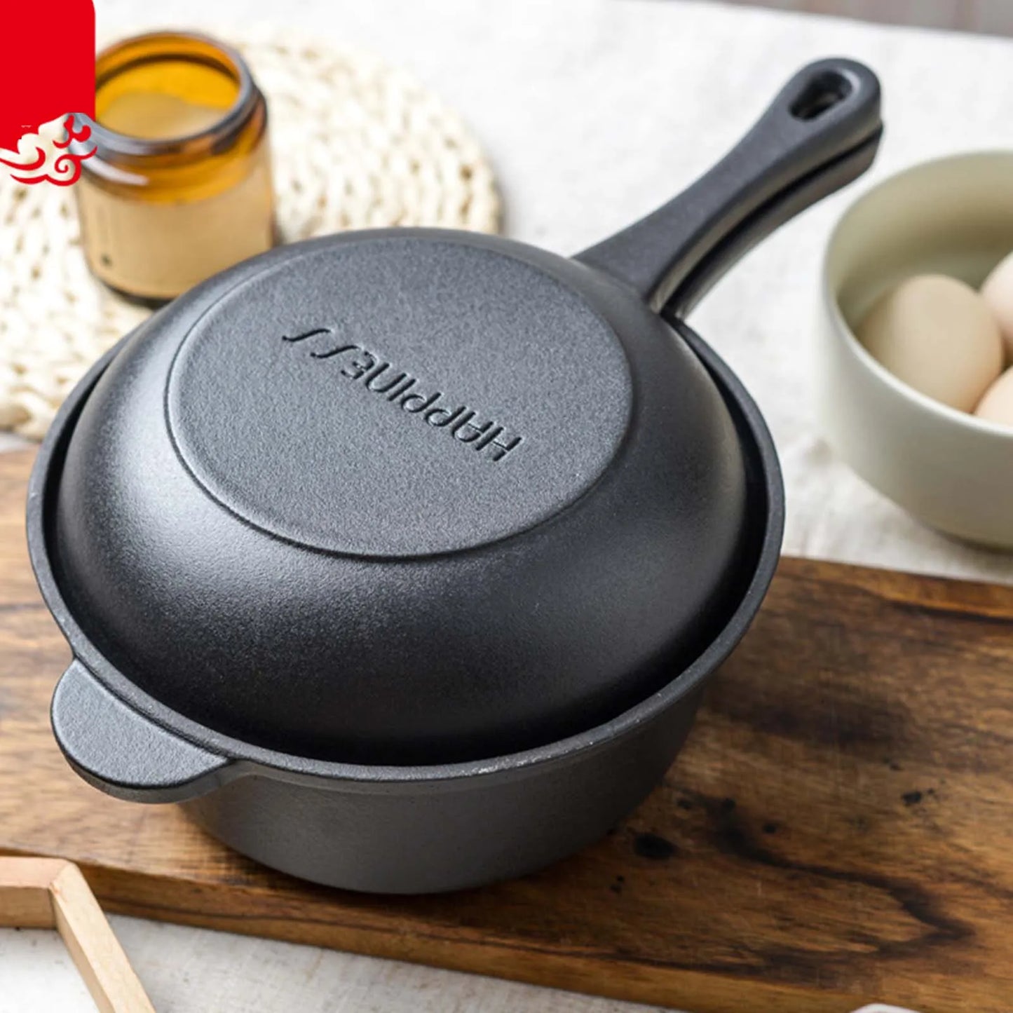 🍖 Cast Iron Skillet & Pot Set with Lid – BBQ, Steak, Grill & Stew Pan for Indoor/Outdoor Cooking